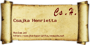 Csajka Henrietta névjegykártya