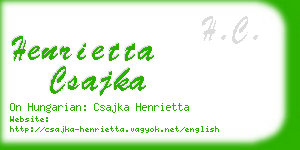henrietta csajka business card
